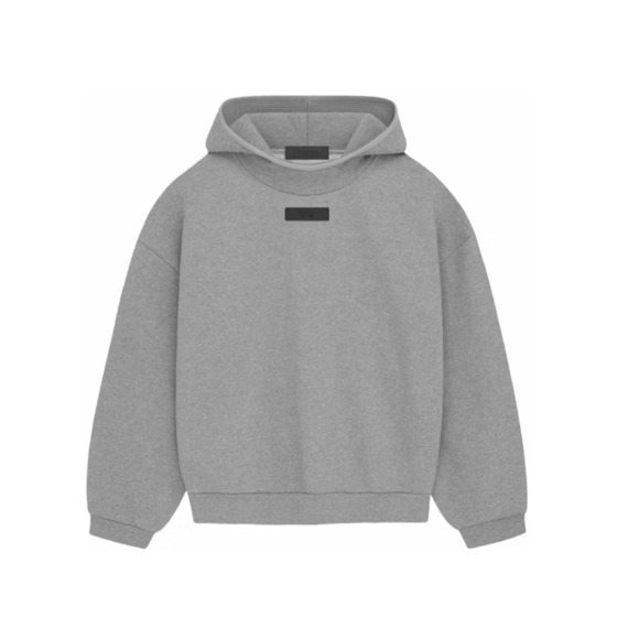 (S) NWT $100 Fear‎ of God Essentials Dark Heather Oatmeal Hoodie - Picture 1 of 2